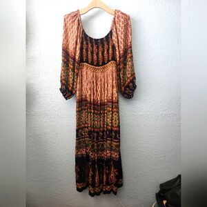 Attic Salt midi/maxi dress bohemian balloon sleeves new with tags